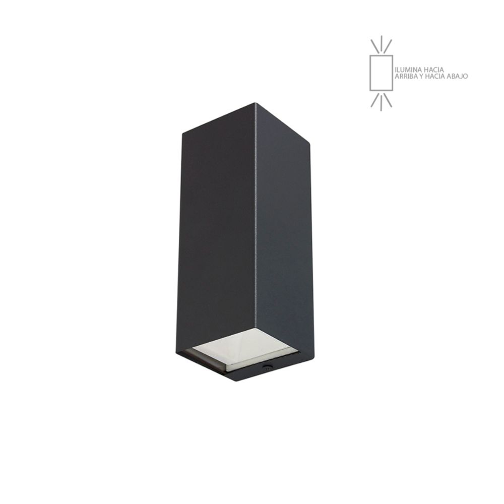 HLED-847-30-G_APLIQUE-DE-PARED-UPDOWN-HYADUM_NEGRO_TECNOLITE_01 Aplique de Muro Exterior Rectangular Negro 9W Led Integrado Arriba/Abajo Hyadum - Imagen 1