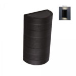 Aplique de Muro Exterior Semi-Cilíndro Negro 6W Led Integrado Arriba/Abajo Ravenne - Luz Neutra