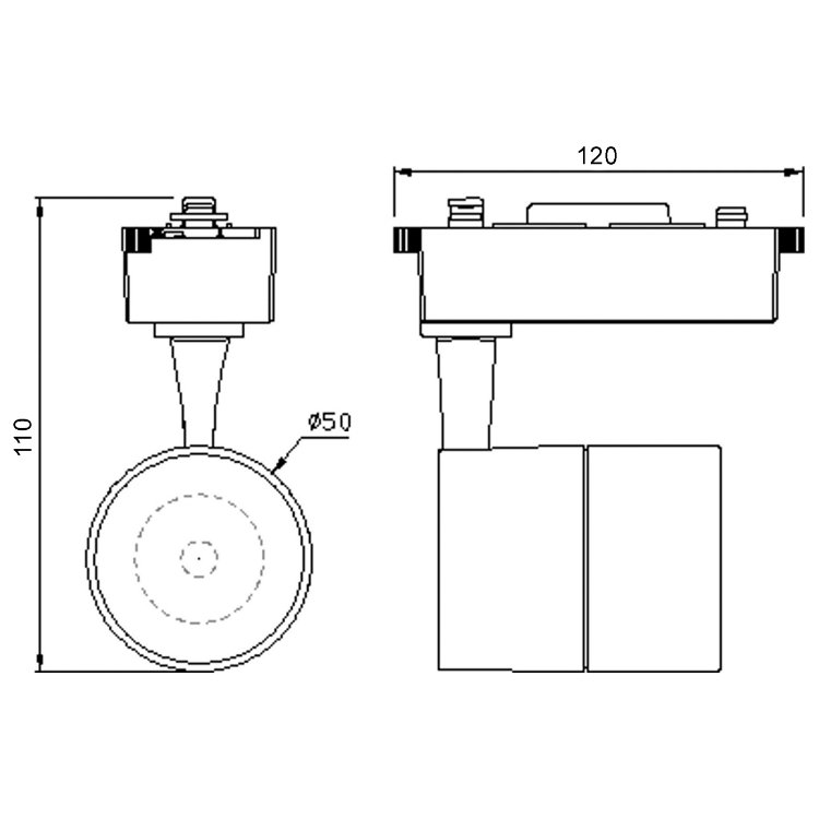 KT3171 007 Spot para Riel LED 7W de Sobre poner en riel Blanco KVO LEDS 02 jpg