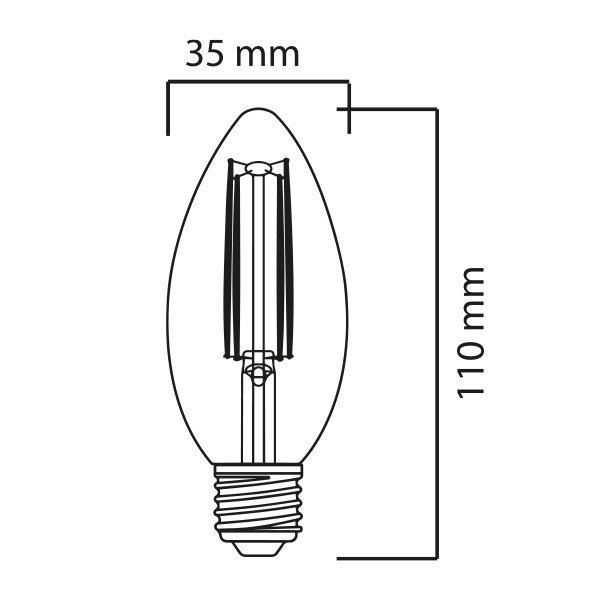 LXC354W27 Bombillo Vintage Tipo Vela 4W E27 Transparente Lienxo 03 jpg