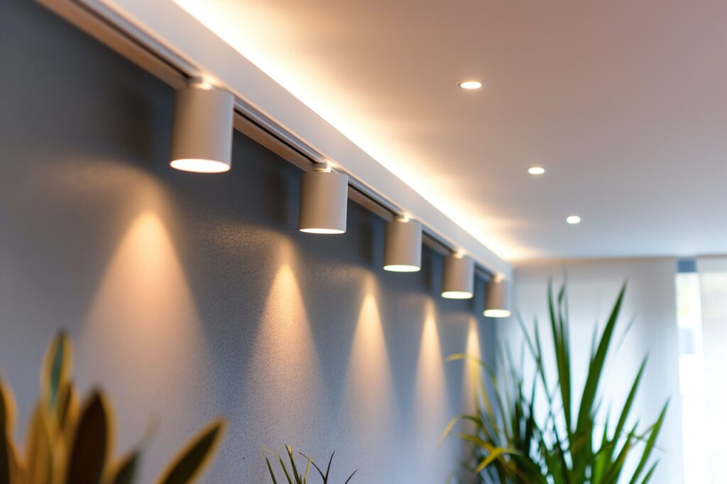 Lighting equipment on the wall in the living room Spotlights un