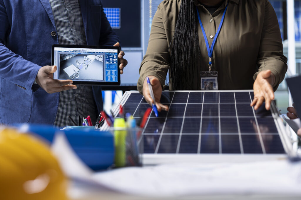 Photovoltaics factory investors evaluate solar panels, addressing issues