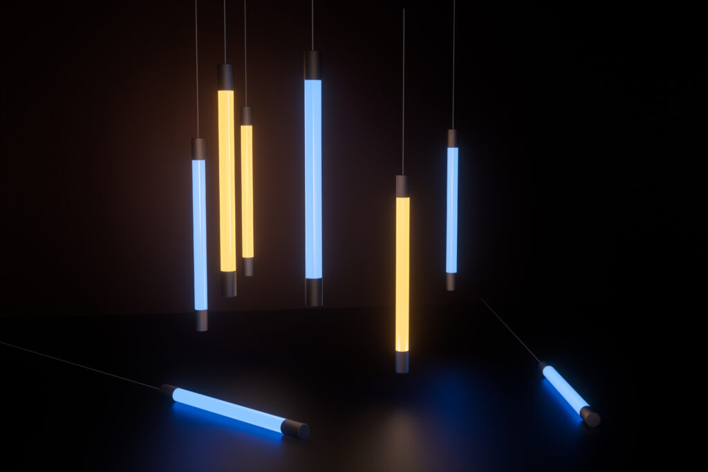 abstract glowing lines, 3d rendering