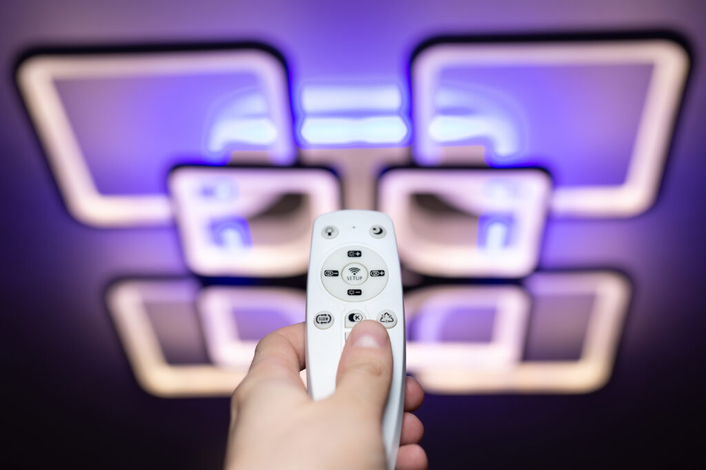 Remote control that controls the light Neon chandelier on the c